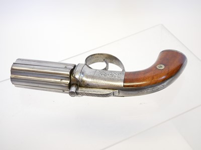 Lot 13 - Percussion 90 bore pepperbox revolver, six...