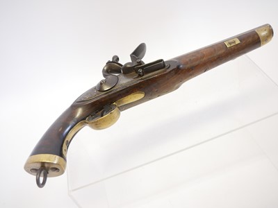 Lot 5 - Belgian Sea Service flintlock pistol, 9 inch...
