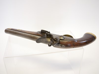 Lot 5 - Belgian Sea Service flintlock pistol, 9 inch...