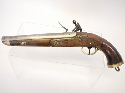 Lot 5 - Belgian Sea Service flintlock pistol, 9 inch...