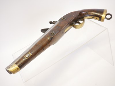 Lot 5 - Belgian Sea Service flintlock pistol, 9 inch...