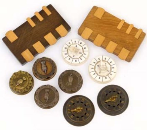 Lot 21 - Collection of ten whist markers