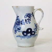 Lot 123 - Lowestoft creamjug circa 1775  painted with flora