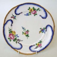Lot 177 - Sevres plate,   outside decorated, painted with