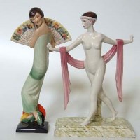 Lot 238 - Kevin Francis dancing nymph and lady with a fan.