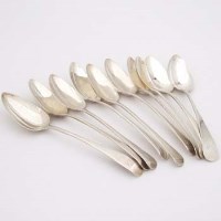 Lot 270 - Ten silver George III old English table spoons
