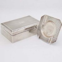 Lot 278 - Silver cigarette box and an ashtray.
