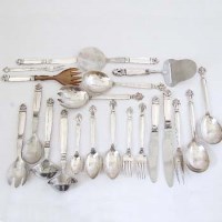 Lot 282 - Georg Jensen silver Acanthus flatware (96 pieces)