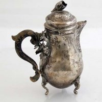 Lot 285 - Silver chocolate pot.
