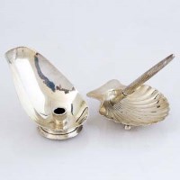 Lot 292 - Two silver pen stands.