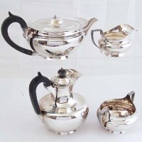 Lot 304 - Silver four piece teaset.