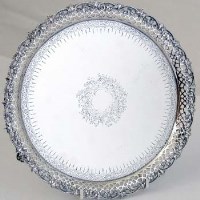 Lot 307 - Victorian silver waiter, London 1880