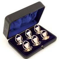Lot 325 - Silver name card holders (6).