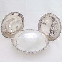 Lot 327 - Three silver stem dishes.