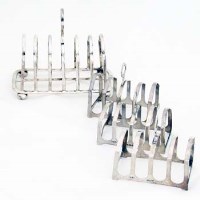 Lot 334 - Silver toast rack and three small toast racks