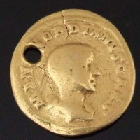 Lot 354 - Gold aureus M Ant G-ordianus, holed and worn