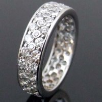 Lot 378 - 18ct white gold full hoop eternity ring set with