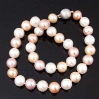 Lot 402 - Freshwater pearl choker necklace of natural pink