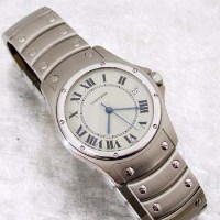Lot 419 - Cartier automatic man's stainless watch.