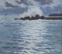 Lot 453 - D.W. Burley, Seascape, oil