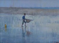Lot 454 - Paula Nightingale, Shrimping at Trouville, oil