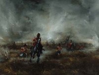 Lot 469 - David Cartwright, Scotland Forever - Battle of Waterloo, 1815, oil