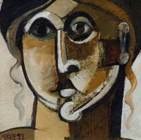 Lot 471 - Geoffrey Key, Head, oil