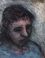 Lot 495 - Arthur Berry, Portrait of a young girl, mixed media