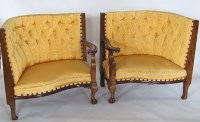 Lot 681 - Pair of walnut corner seats