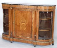 Lot 685 - Victorian walnut inlaid credenza