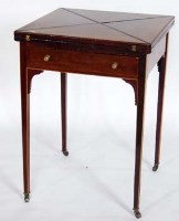 Lot 687 - Edwardian mahogany envelope card table