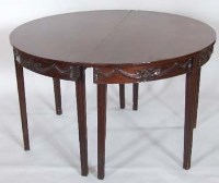 Lot 690 - Pair of mahogany d-shaped tables