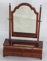 Lot 691 - Sheraton Revival mahogany toilet mirror
