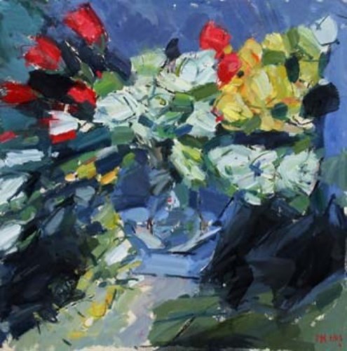 Lot 12 - Don McKinlay, Floral still life, oil
