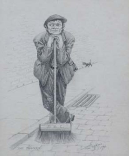 106 - Tom Dodson, The Thinker, pencil