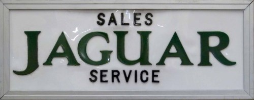 574 - Jaguar Sales & Service double sided illuminated sign