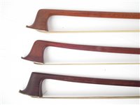 Lot 8 - Conservatory violin and one other with two cases and three bows.