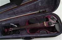Lot 9 - Carlo Giordano electric violin with case and one other case.